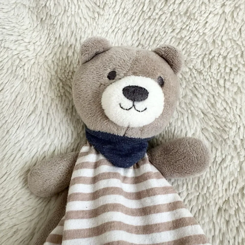 H&M Kids Striped Brown Teddy Bear Lovey Baby Infant 10” Soft Plush Toy